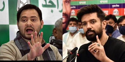 RJD's Tejashwi Yadav (L) and LJD's Chirag Paswan (File Photos)
