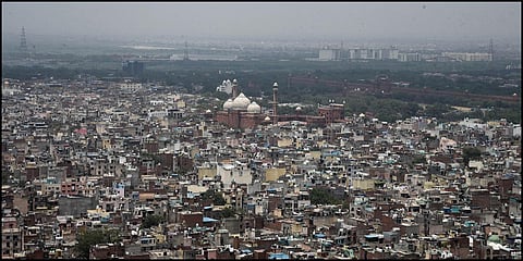 A bird's eye view of old Delhi in New Delhi on Friday. (Photo| Parveen Negi, EPS)