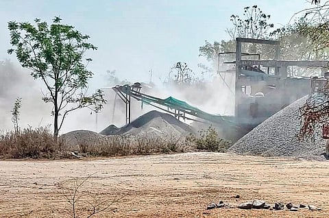 A stone quarry in Dharmasagar mandal throws up a huge amount of dust, posing a grave danger to the lives of people