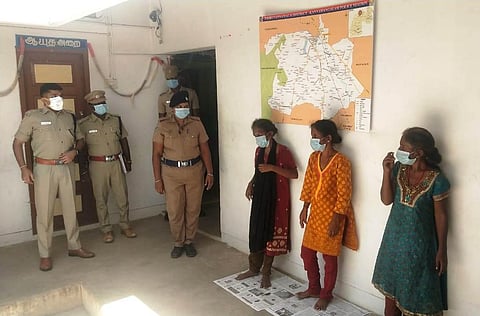 Police interrogating the three women who allegedly thrashed the boy to exorcise the 'evil spirit' (Photo | Special arrangement)