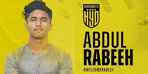 Hyderabad FC winger Abdul Rabeeh (Photo | Hyderabad FC Twitter)