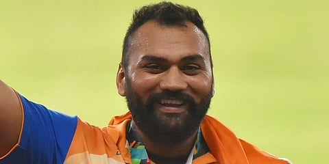 Tajinderpal Singh Toor sealed the Olympic berth with his opening throw of 21.49m. (Photo | PTI)