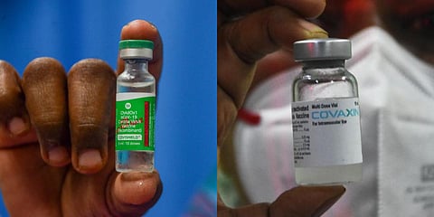 Covishield vaccine (L) and Covaxin (R) (Photos | EPS)