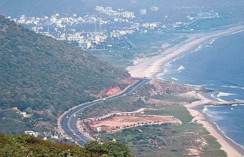 A view of beach road in Visakhapatnam (Photo | G Satyanarayana)