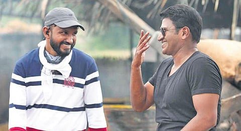 Chethan Kumar (L) and Puneeth Rajkumar