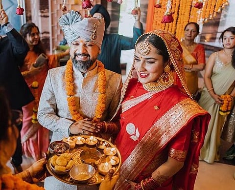 Anand Tiwari and Angira Dhar at their wedding (Photo | Angira Dhar, Instagram)