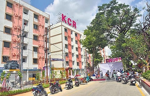 The units in the 2BHK Dignity Housing Colony in Ambedkar Nagar, Ramgopalpet, ready to be occupied.