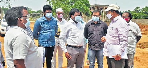 Katta Simhachalam, Sub-Collector of Rampachodavaram, visits Indukurupeta, a Polavaram submergence village in Devipatnam mandal, on Sunday | Express