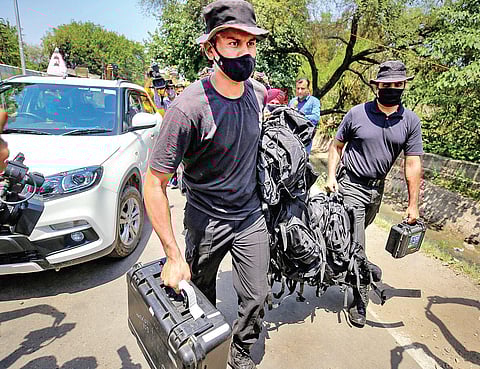 Special security personnel arrive at Jammu Air Force Station. (File Photo | PTI)