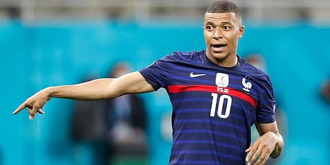 Kylian Mbappe reacts after missing a scoring chance the Euro 2020 round of 16 match between France and Switzerland at the National Arena Stadium in Bucharest. (Photo | AP)