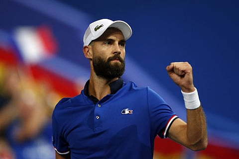 France's Benoit Paire reacts after scoring a point during a tennis match. (File | AP)