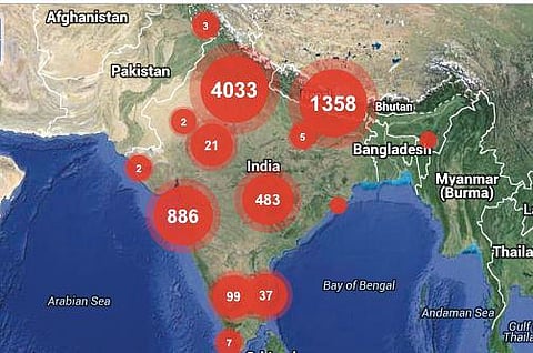 Screenshot of the map on the Safecity platform