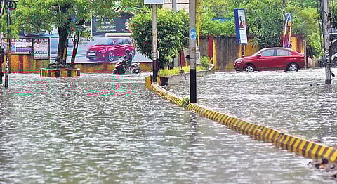 Vijyawada gets heavy rain on Friday afternoon. (Photo | P Ravindra Babu, EPS)