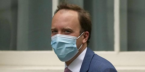 Britain's Health Secretary Matt Hancock arrives at Downing Street in London. (File photo | AP)