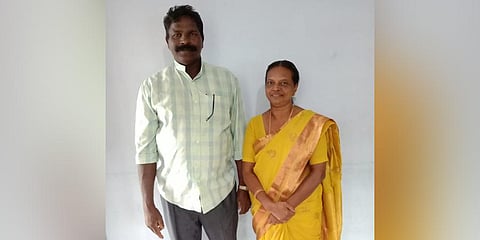 Omana Babu with her husband Babu Joseph