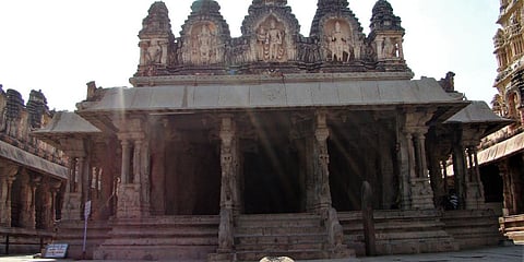 The maharangamantapa of Hampi's Virupaksha temple. (Photo| EPS)