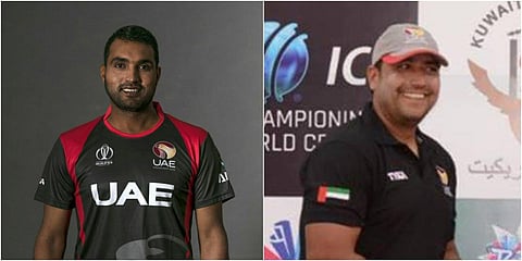 UAE cricketers Amir Hayat (L) and Ashfaq Ahmed. (Photo| Twitter and Facebook)