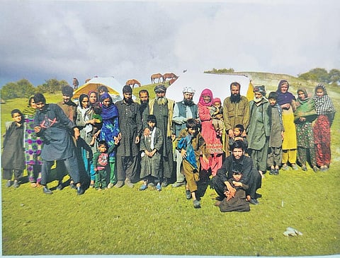 The entire Bakarwal family group from the time the author spent with them