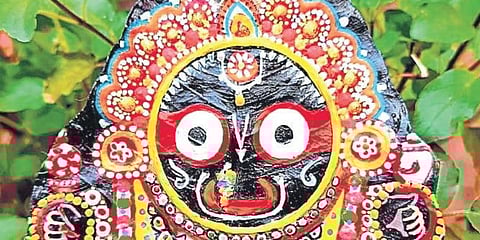 A painting of Lord Jagannath on dal (Photo | Express)