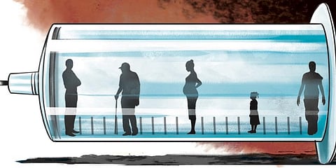 The Indian Institute of Technology, Kanpur has predicted an imminent ‘third wave’. (Express Illustrations | Amit Bandre)