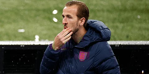England captain Harry Kane reacts following their loss to Italy at the Euro 2020 soccer championship final at Wembley stadium in London. (Photo | AP)