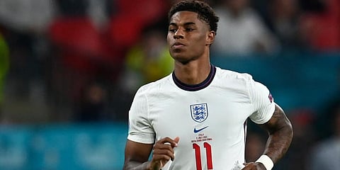 England forward Marcus Rashford (Photo | AP)