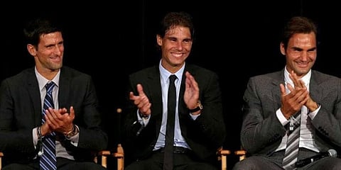 Novak Djokovic joins Roger Federer and Rafael Nadal as the men's players with most Grand Slam singles titles. (Photo | AFP)