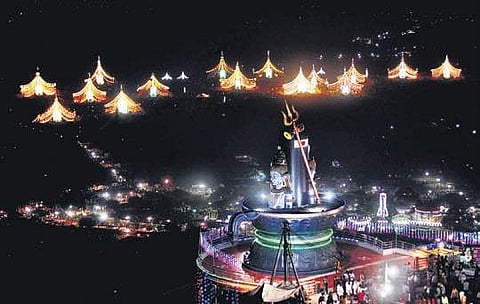 File photo of the decked up Kotappakonda hill shrine during Maha Shivaratri