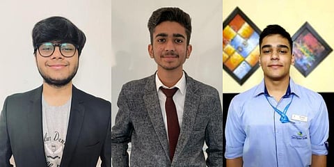 (From left) Yash Kataria, Akshat Jain and Aryan Misra. (Photo| EPS)