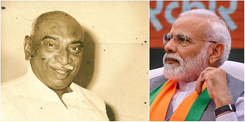 Former Tamil Nadu CM K Kamaraj (L) and PM Narendra Modi. (File photo| EPS and PTI)