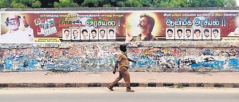 Posters have taken over most walls in Madurai. Following the recent poster-free city drive in Chennai, Madurai residents, too, sought for a similar initiative | Express