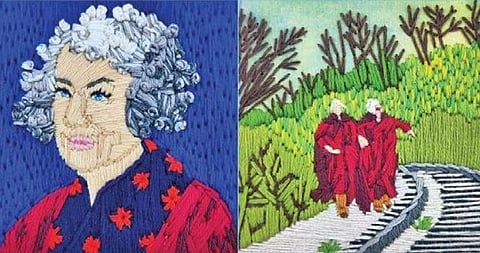 Anuradha Bhaumick’s embroidery art inspired by Margaret Atwood’s The Handmaid’s Tale