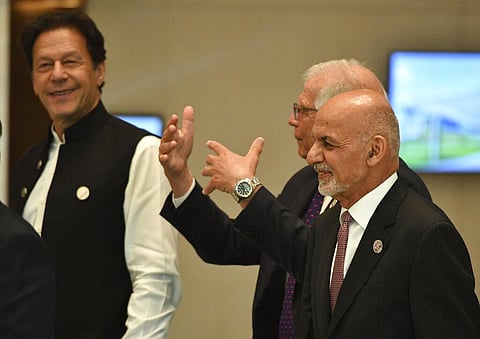 In his address, the Pakistan prime minister said that he was 'disappointed' by Ghani's comments. (Photo | AP)