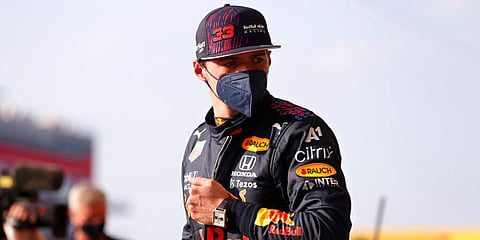 Red Bull driver Max Verstappen of the Netherlands at the end of the qualifying session ahead of Sunday's British F1 Grand Prix, at the Silverstone circuit, England, Friday, July 16, 2021. (Photo | AP)