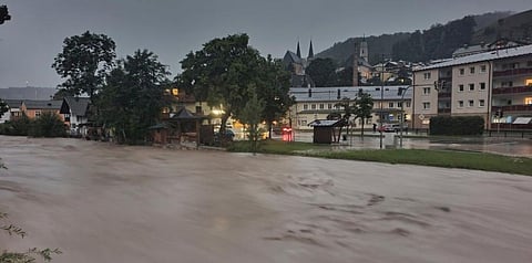 German district of Berchtesgadener Land has declared the situation a disaster after heavy rain due to flooding. (Photo | AP)