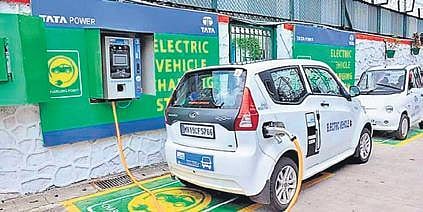 At present, there are 70 EV charging stations in the GHMC limits. (Photo | Express)
