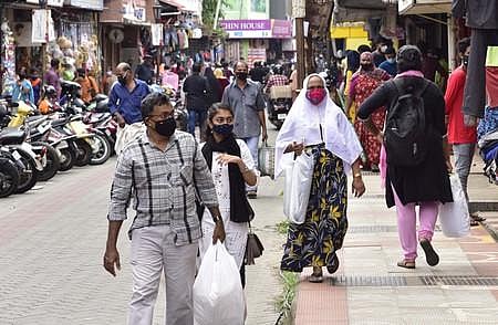 As Bakrid festivities are around the corner, many customers have ventured into shopping at Broadway market on Monday. (Photo | EPS)