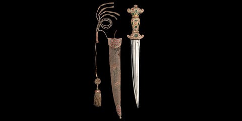 The Mughal-era dagger and scabbard. (Photo| Special Arrangement)