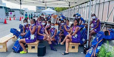 The Indian hockey team at Tokyo. (Photo @TheHockeyIndia)