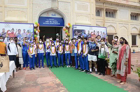 Indian athletic contingent for the Tokyo Olympics. (Photo | Express)