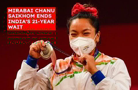 Mirabai Chanu Saikhom ended India's 21-year wait for a weightlifting medal at the Olympics by clinching a silver in the 49kg category at the Tokyo Games. (Photo | AP)