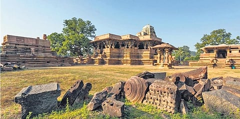 The iconic Kakatiya Rudreshwara (Ramappa) temple, located at Palampet village in Mulugu district. (File photo | Express)