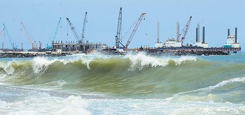 The Vizhinjam International Seaport project site in Thiruvananthapuram | BP Deepu