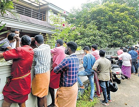 in front of the rented house at Elanji near Piravom on Tuesday | ARUN ANGELA