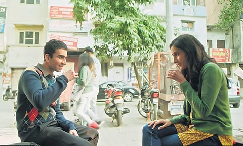 Naveen Kasturia with Namita Dubey in a still from Aspirants
