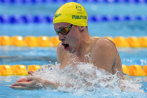 Izaac Stubblety-Cook of Australia swims in a men's 200-meter breaststroke semifinal at the 2020 Summer Olympics. (Photo | AP)