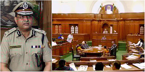 Delhi Assembly (L) and Delhi police commissioner Rakesh Asthana. (File photo| PTI and EPS)