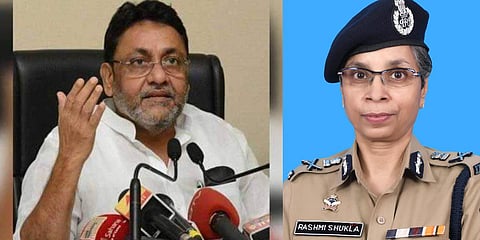 Maharashtra minister Nawab Malik (L) and IPS officer Rashmi Shukla (Photo| Special Arrangement)