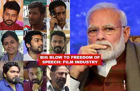 Many prominent actors and filmmakers from across the country condemned the Ministry of Information and Broadcasting’s proposed Cinematograph (Amendment) Bill. (Photo | PTI and EPS)