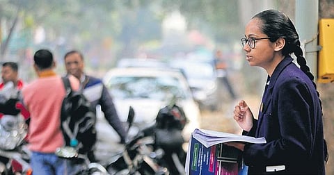 A student during a last-minute revision before appearing for the CBSE Class XII examination. (File Photo| Shekhar Yadav, EPS)
